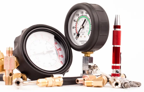 Medidores de pressão e ferramentas — Fotografia de Stock