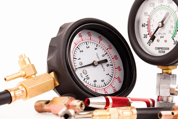 Pressure gauges and tools — Stock Photo, Image