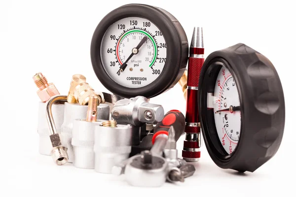 Pressure gauges and tools — Stock Photo, Image