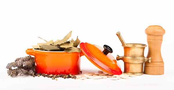 Various spices equipment isolated on white — Stock Photo, Image