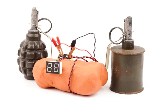 Time bomb made of explosives — Stock Photo, Image