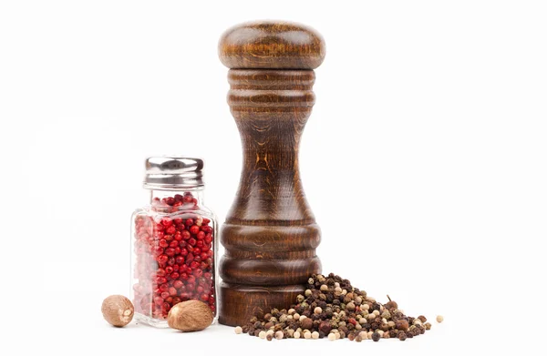 Wooden salt shaker with spices — Stock Photo, Image