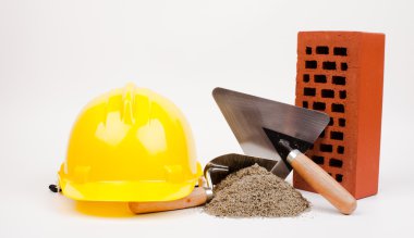kask, tuğla ve mason araçları
