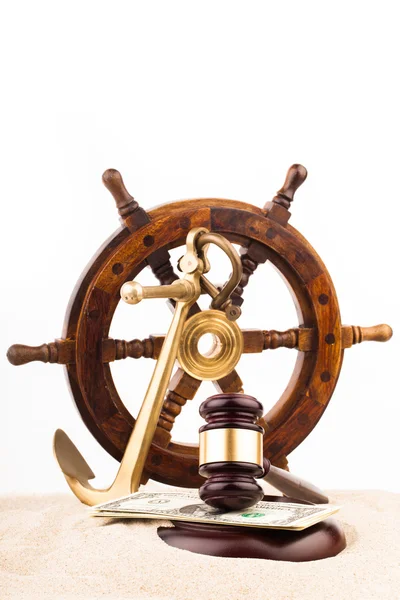 Marine law judge gavel — Stock Photo, Image