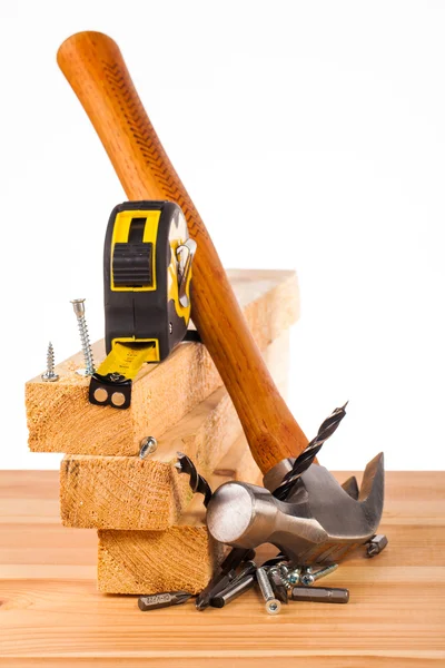 Werkzeuge zur Holzbefestigung — Stockfoto
