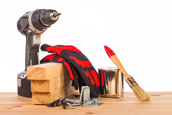 Werkzeuge zur Holzbefestigung — Stockfoto