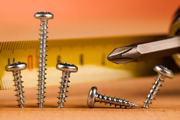 Wood mounting tools — Stock Photo, Image