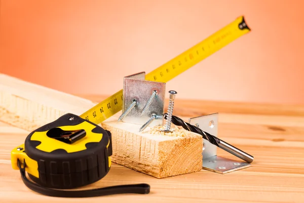 Werkzeuge zur Holzbefestigung — Stockfoto