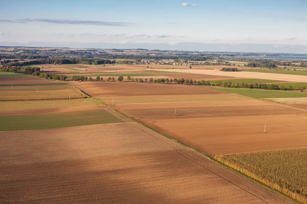 Vista aérea dos campos de colheita — Fotografia de Stock