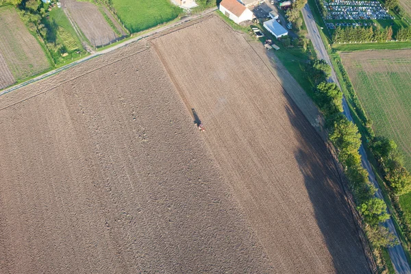 Aerial view of harvest fields — Stock Photo, Image