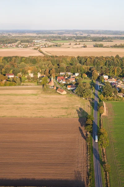 Vista aérea dos campos de colheita — Fotografia de Stock