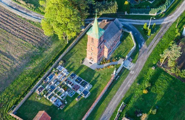 Flygfoto över kyrkan — Stockfoto