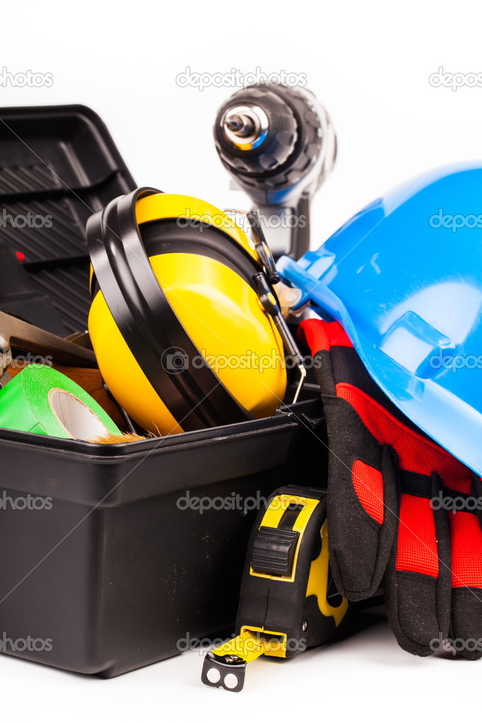 Worker tools isolated on white