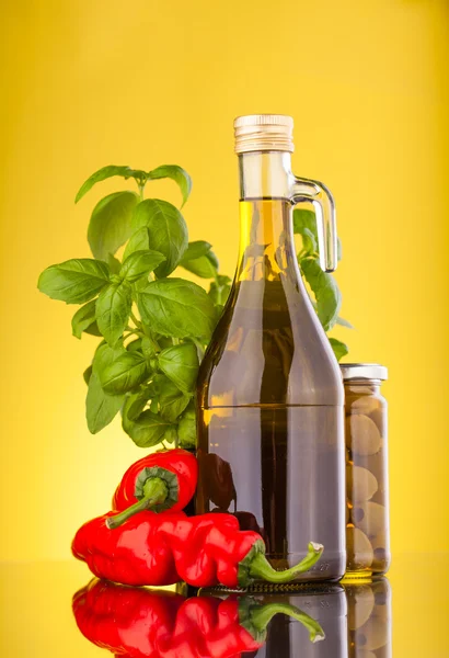 Oil olive bottles — Stock Photo, Image