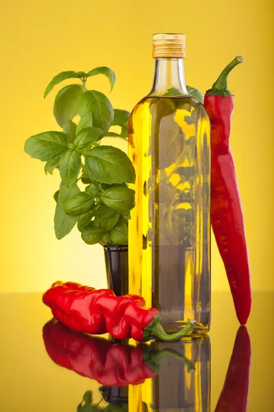 Oil olive bottles — Stock Photo, Image