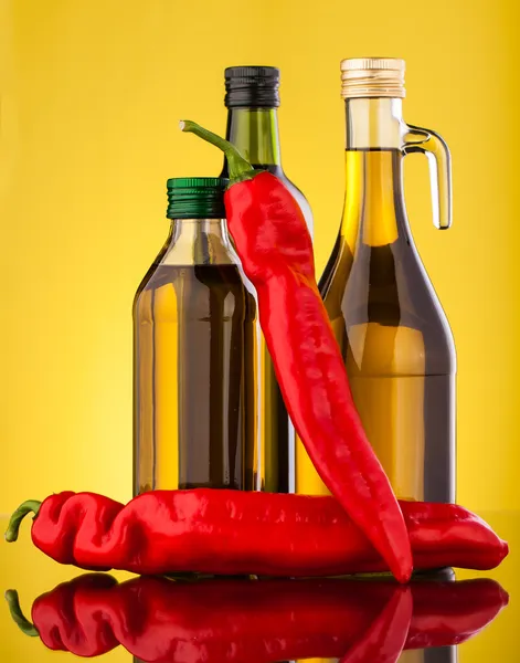 Oil olive bottles — Stock Photo, Image