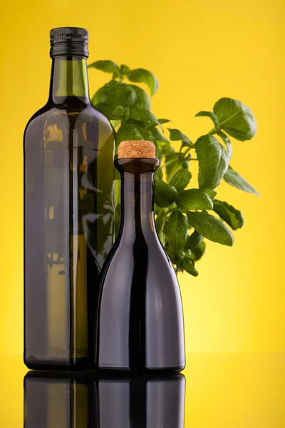 Oil olive bottles — Stock Photo, Image