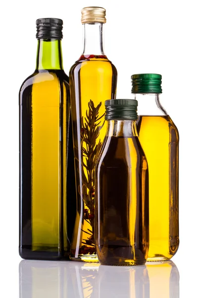 Olivový olej a ocet láhve — Stock fotografie