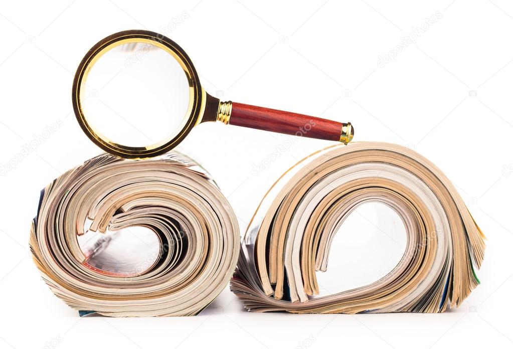 roles of newspapers and magnifying glass