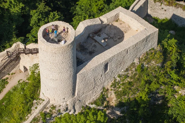 Вид с воздуха на замок Пилица в Польше — стоковое фото