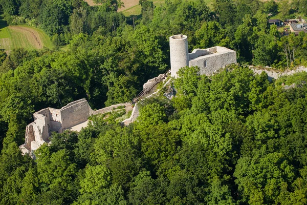 Vista aerea del castello di Pilica in Polonia — Foto Stock