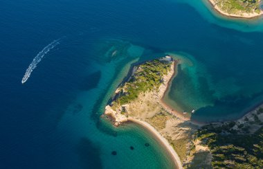 Hırvatistan sahil şeridi havadan görünümü