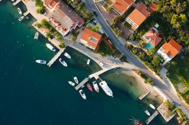 aerial view of croatia coast line clipart