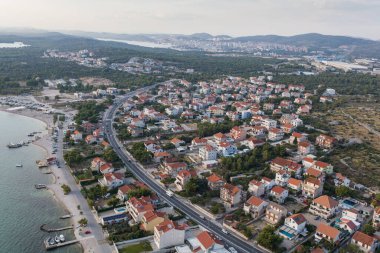 Hırvatistan kıyı şeridinin havadan görüntüsü