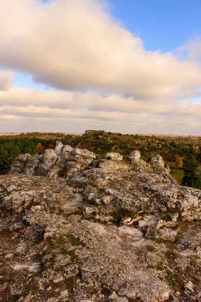 Φθινόπωρο Στο Καταπληκτικό Πολωνικό Jurassic Highland Krakow Czestochowa Upland Σχηματισμοί — Φωτογραφία Αρχείου