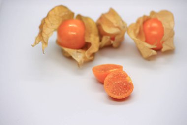Physalis Peruviana meyvesi. Altın böğürtlenlere yakın çekim
