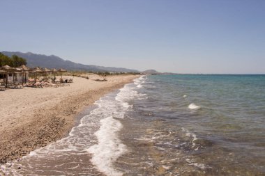 Kos Adası, Yunanistan, Ege Denizi 'ndeki kumsal