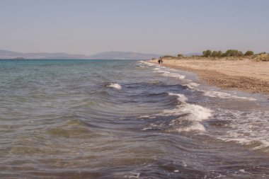 Kos Adası, Yunanistan, Ege Denizi 'ndeki kumsal