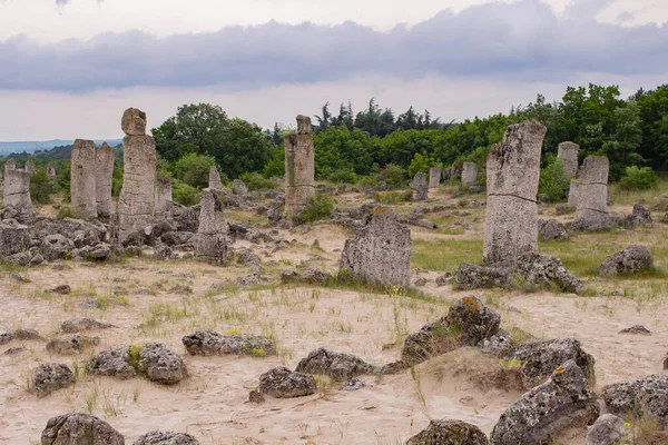 Pobitite Kamuni. Bulgaristan 'ın Taş Ormanı' ndaki Kayalar. Balkanlar 'da popüler bir yer.