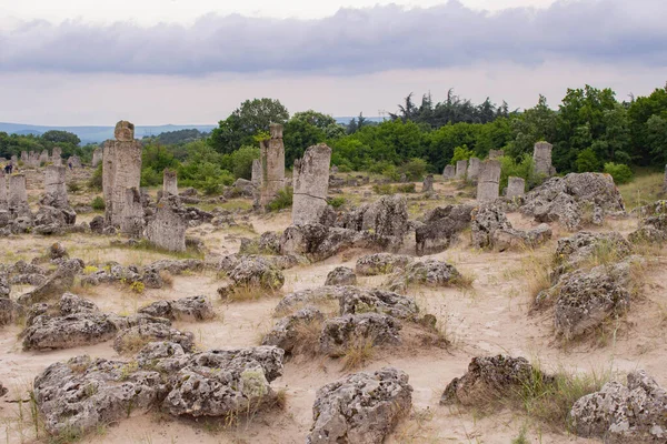 Pobitite Kamuni. Bulgaristan 'ın Taş Ormanı' ndaki Kayalar. Balkanlar 'da popüler bir yer.