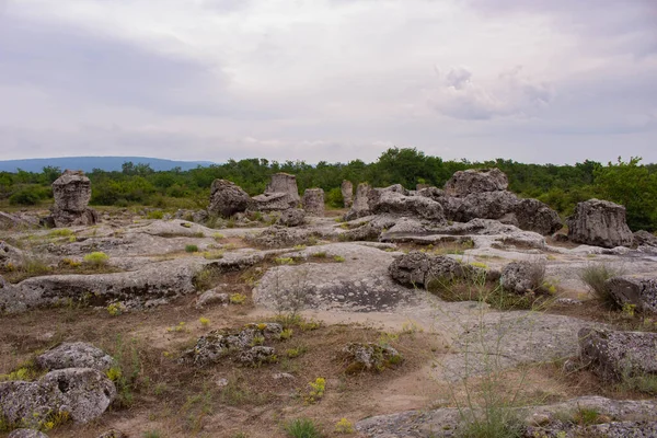 Pobitite Kamuni. Bulgaristan 'ın Taş Ormanı' ndaki Kayalar. Balkanlar 'da popüler bir yer.