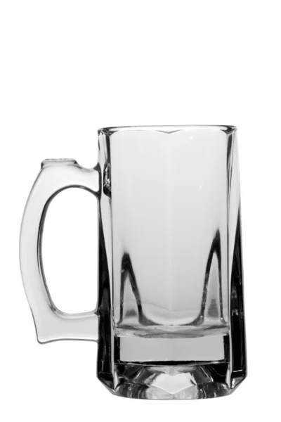 Empty beer glass isolated on white background — Stock Photo, Image