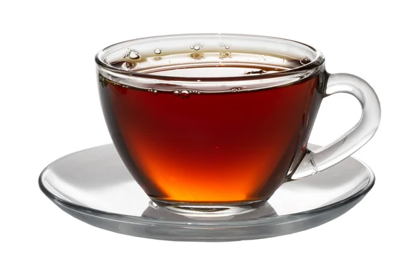 Cam bardak çay beyaz izole