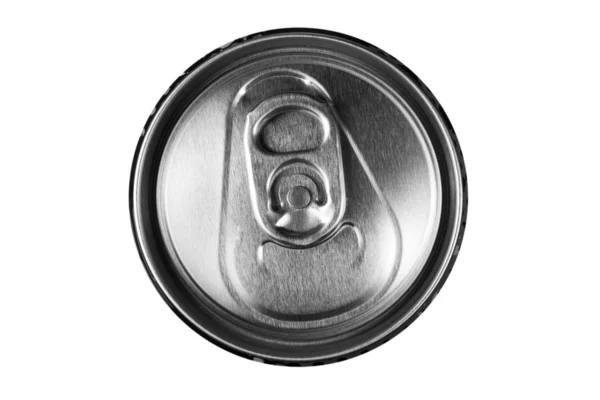 Beer cans on white background, view from the top — Stock Photo, Image