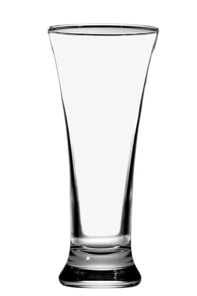 Tom, transparent glas på den vita bakgrunden — Stockfoto
