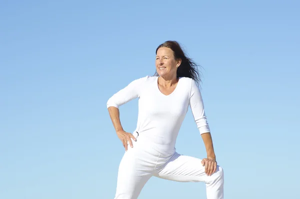 Fit attractive mature woman outdoor — Stock Photo, Image