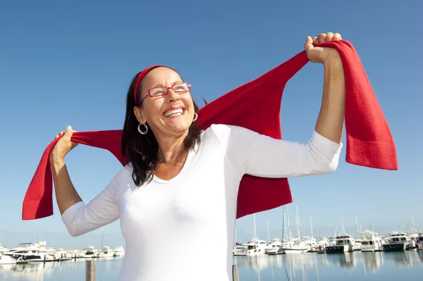 Happy active retirement woman — Stock Photo, Image