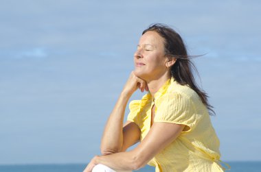 rahat meditasyon kadın açık