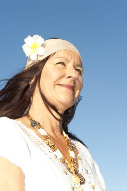 Olgun hippi kadın portre