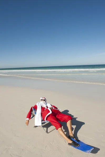 Santa claus vánoční tropická pláž — Stock fotografie