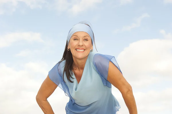 Happy attractive mature woman outdoor — Stock Photo, Image
