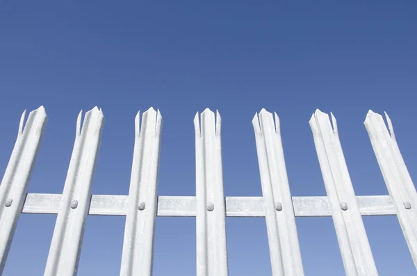 Safety fence of galvanized steel with tips — Zdjęcie stockowe