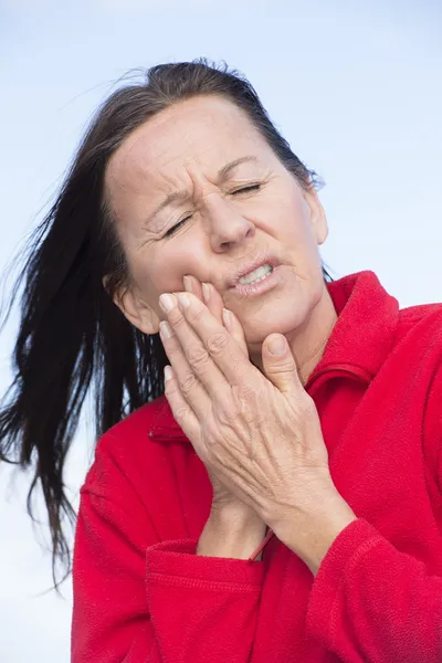 Woman in pain with toothache — Stock Photo, Image