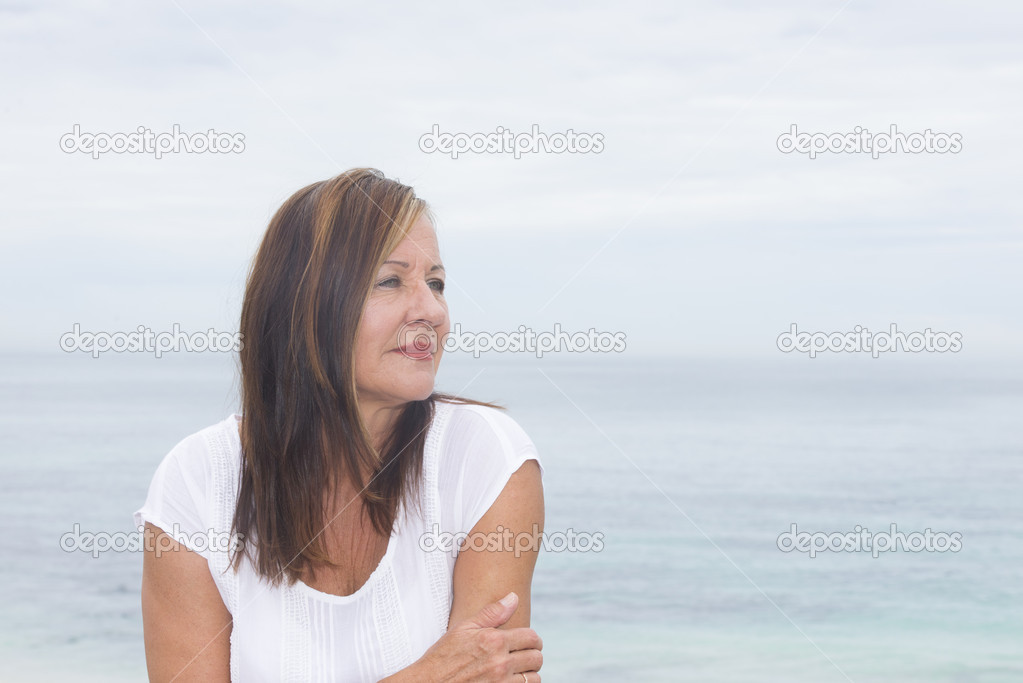 Lonely senior woman portrait outdoor