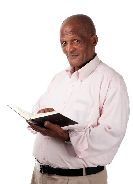 Senior met heilige boek — Stockfoto