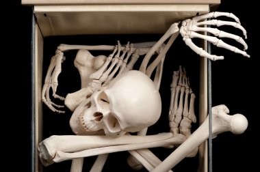 Skeleton in drawer clipart